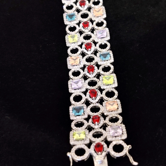Dazzling Sterling Silver 925 Gemstones Bracelet - Picture 9 of 16